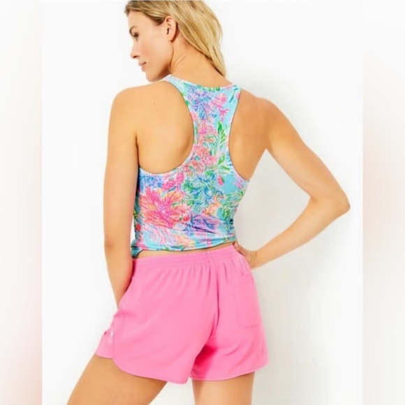 Lilly Pulitzer Shorts Women's Size Medium Havana Pink Luxletic Boca Chica 4" - Picture 4 of 9